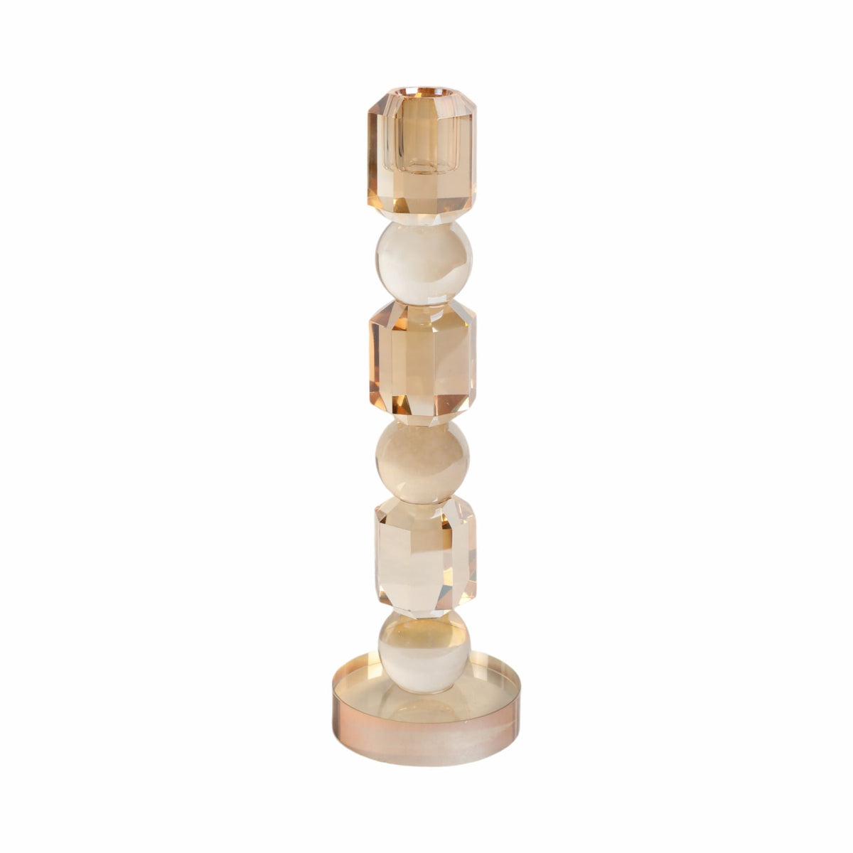 11" Geo Crystal Taper Holder - Amber