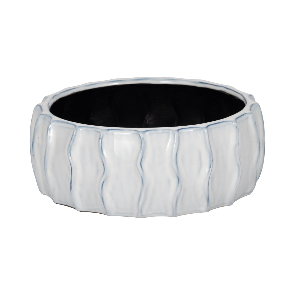 11" Sea Urchin Bowl - White / Blue