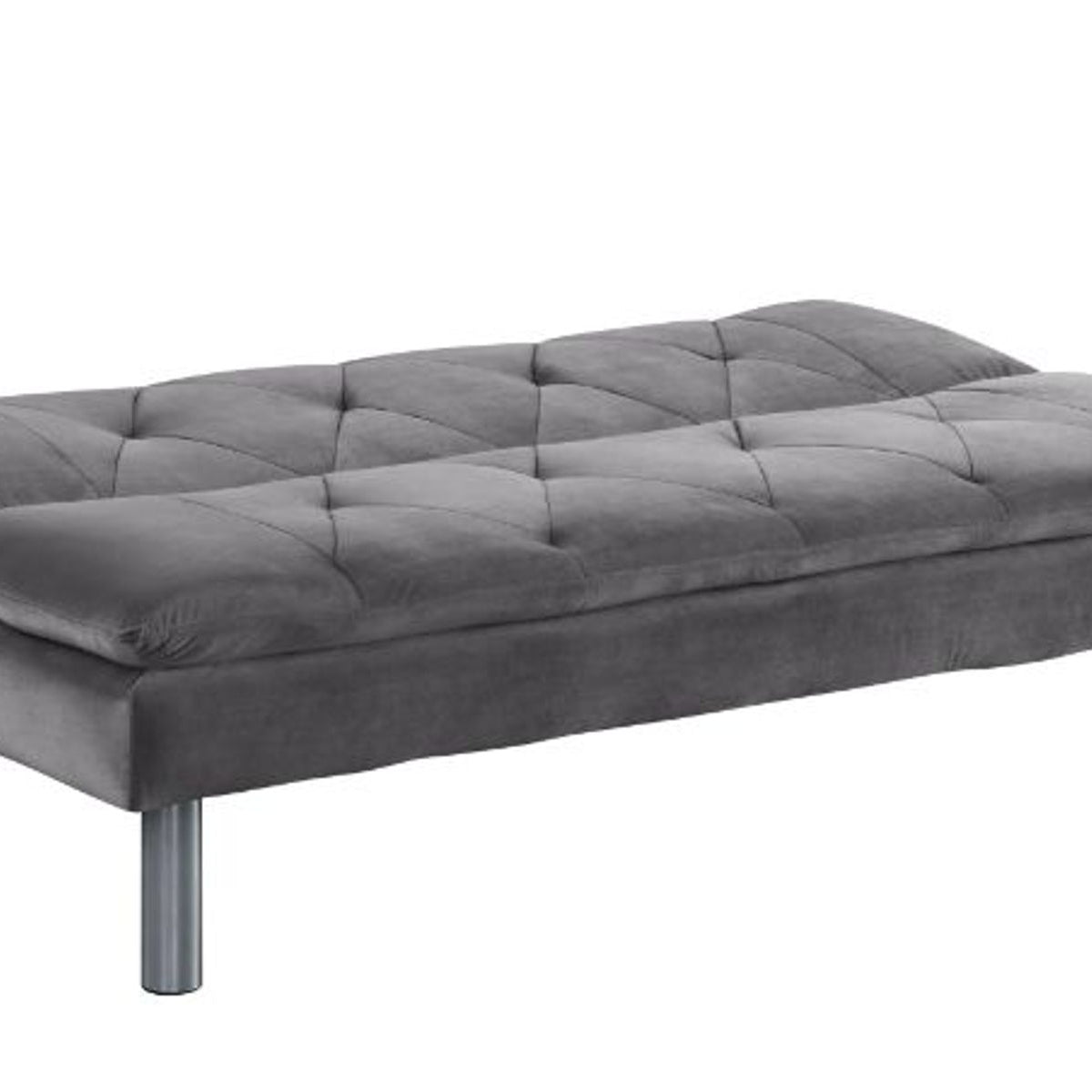 Cilliers - Futon - Gray Velvet &amp; Chrome Finish