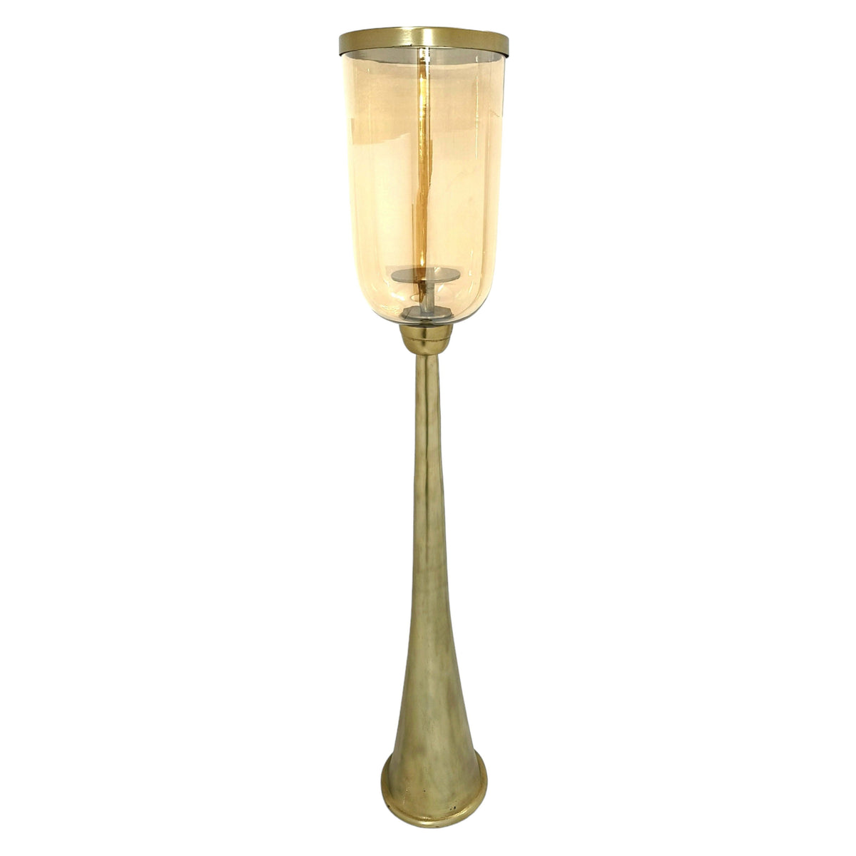 43" Illum Large Glass Candle Hurricane - Gold