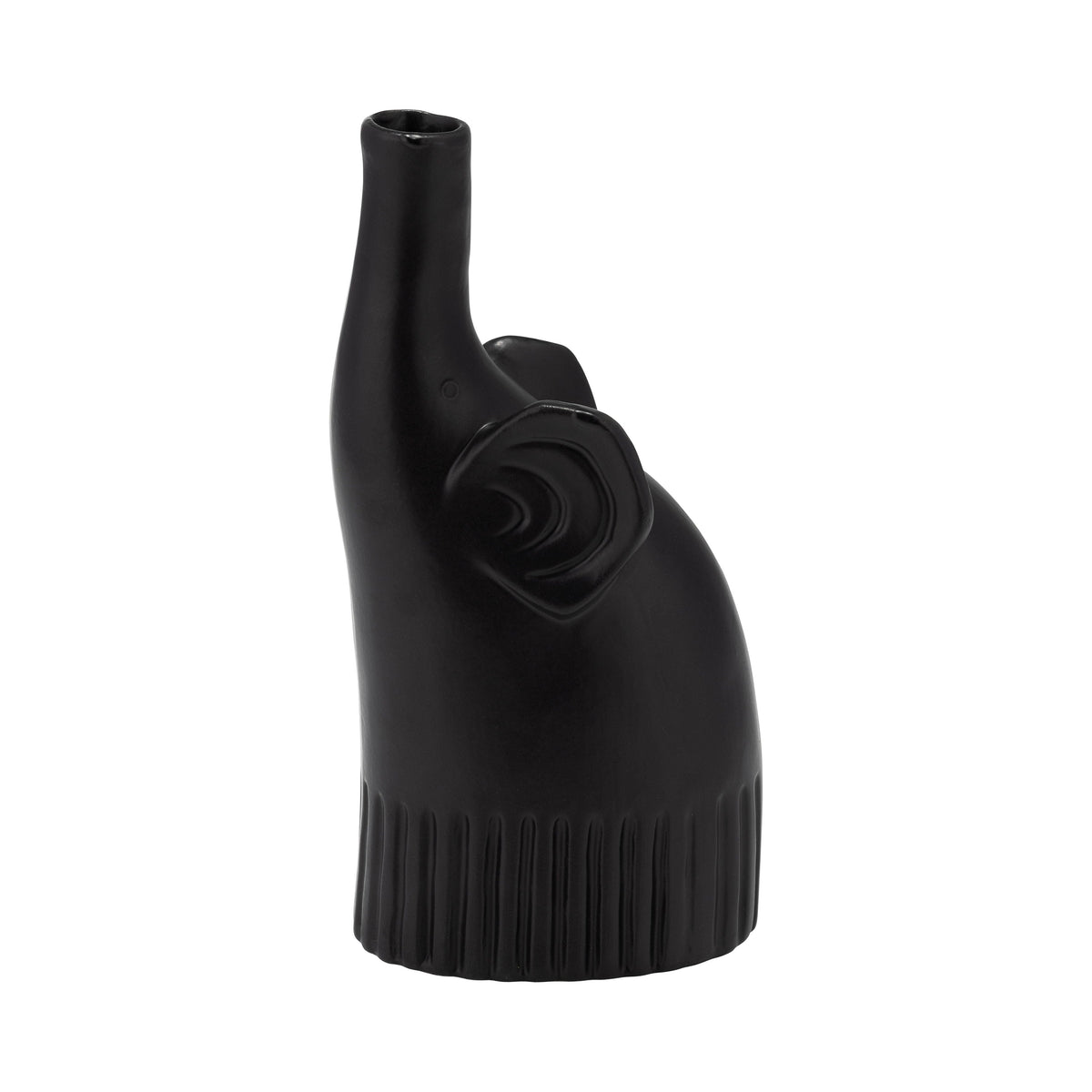 Ceramic 9" Elephant Deco - Matte Black