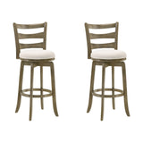 Melindra - Modern Farmhouse Swivel Wood Bar Height Kitchen Bar Stool