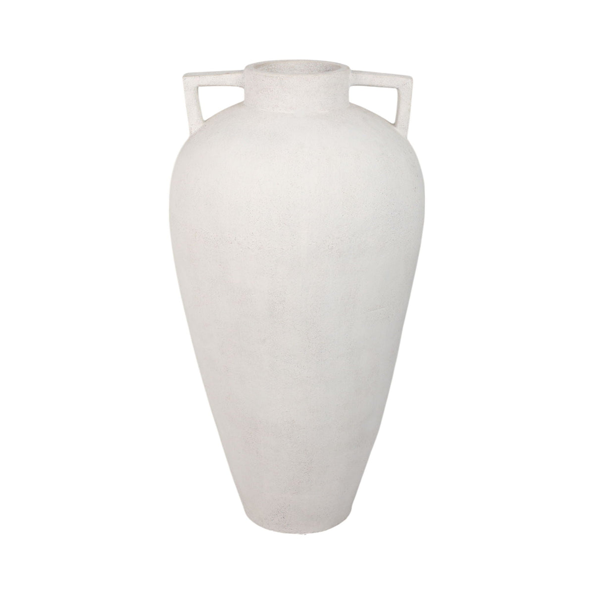 40" Terracotta Floor Vase Pointy Handles - Ivory