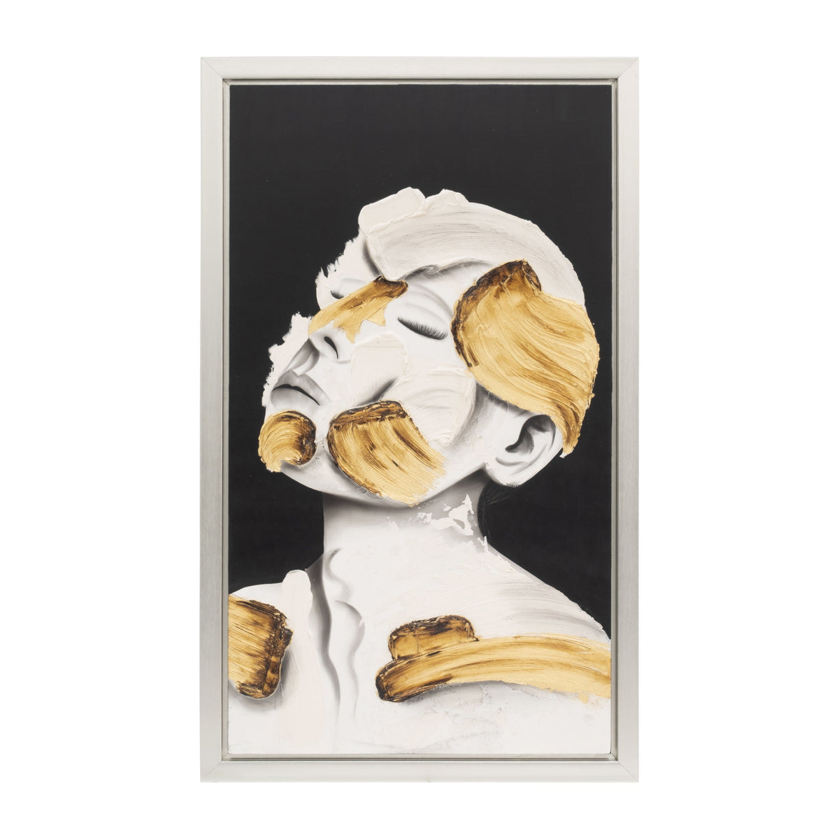 Hand Painted Deep Thought - White / Gold