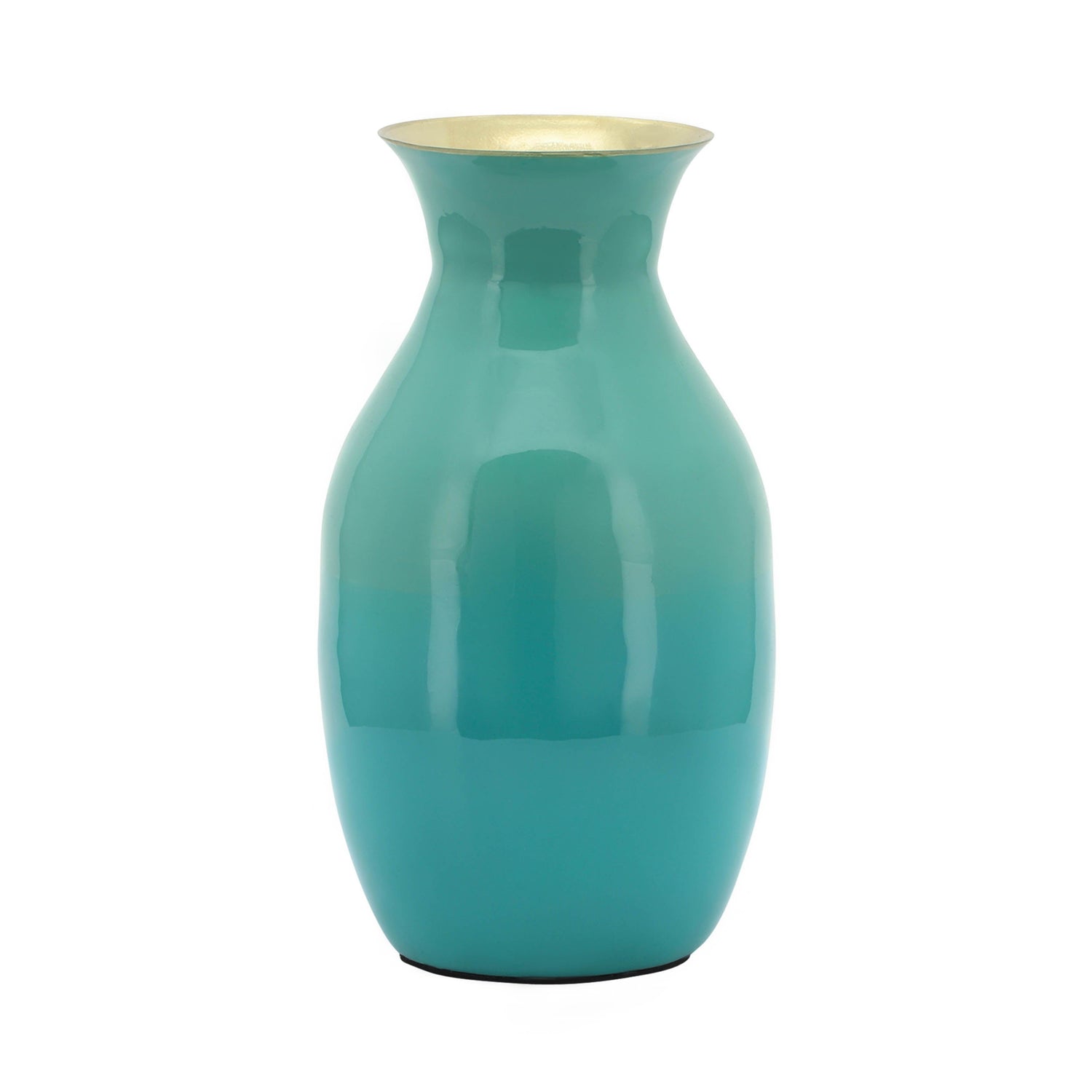 Metal Olpe Vase 9" - Green