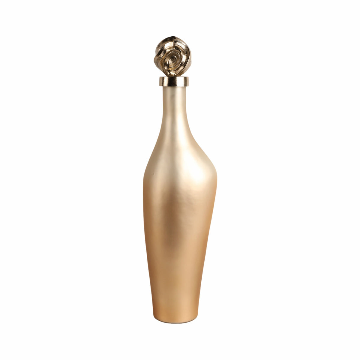 Dakar Large Glass Bottle With Aluminum Lid - Gold