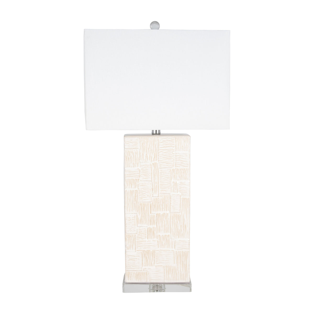 Textured Table Lamp - White