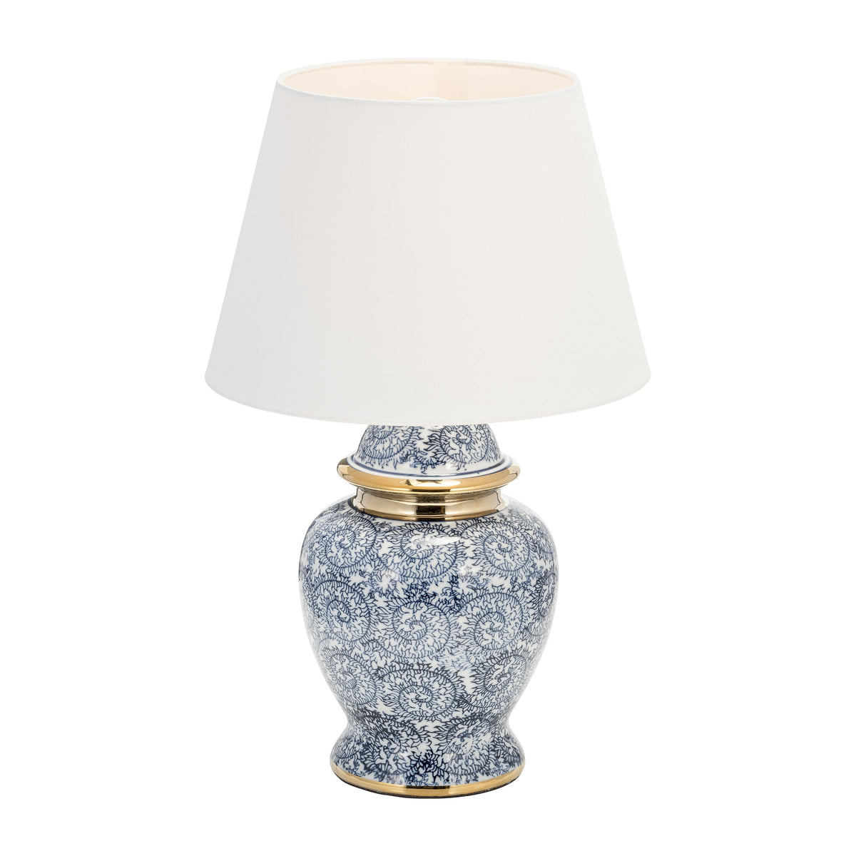 Ceramic 19" Chinoiserie Table Lamp - Blue / Gold