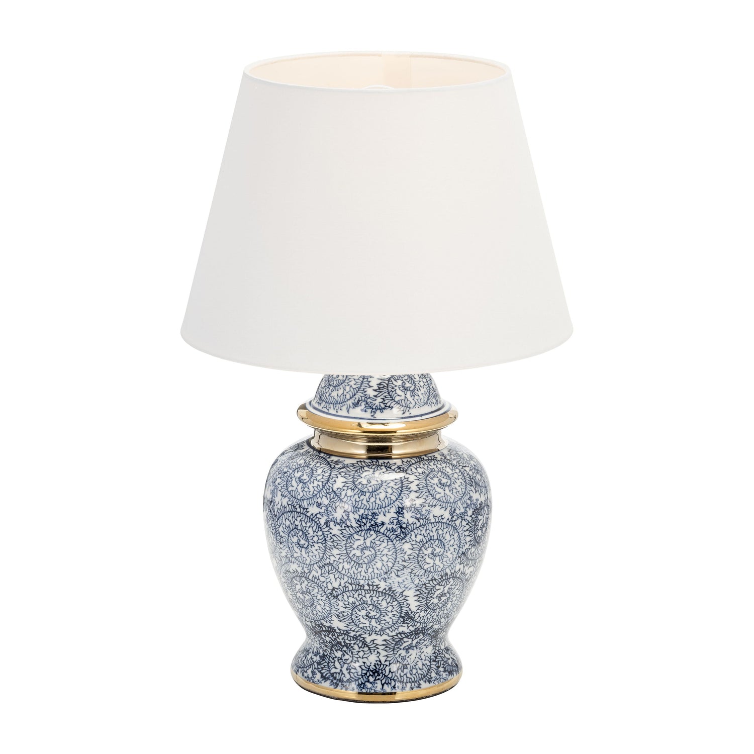Ceramic 19" Chinoiserie Table Lamp - Blue / Gold