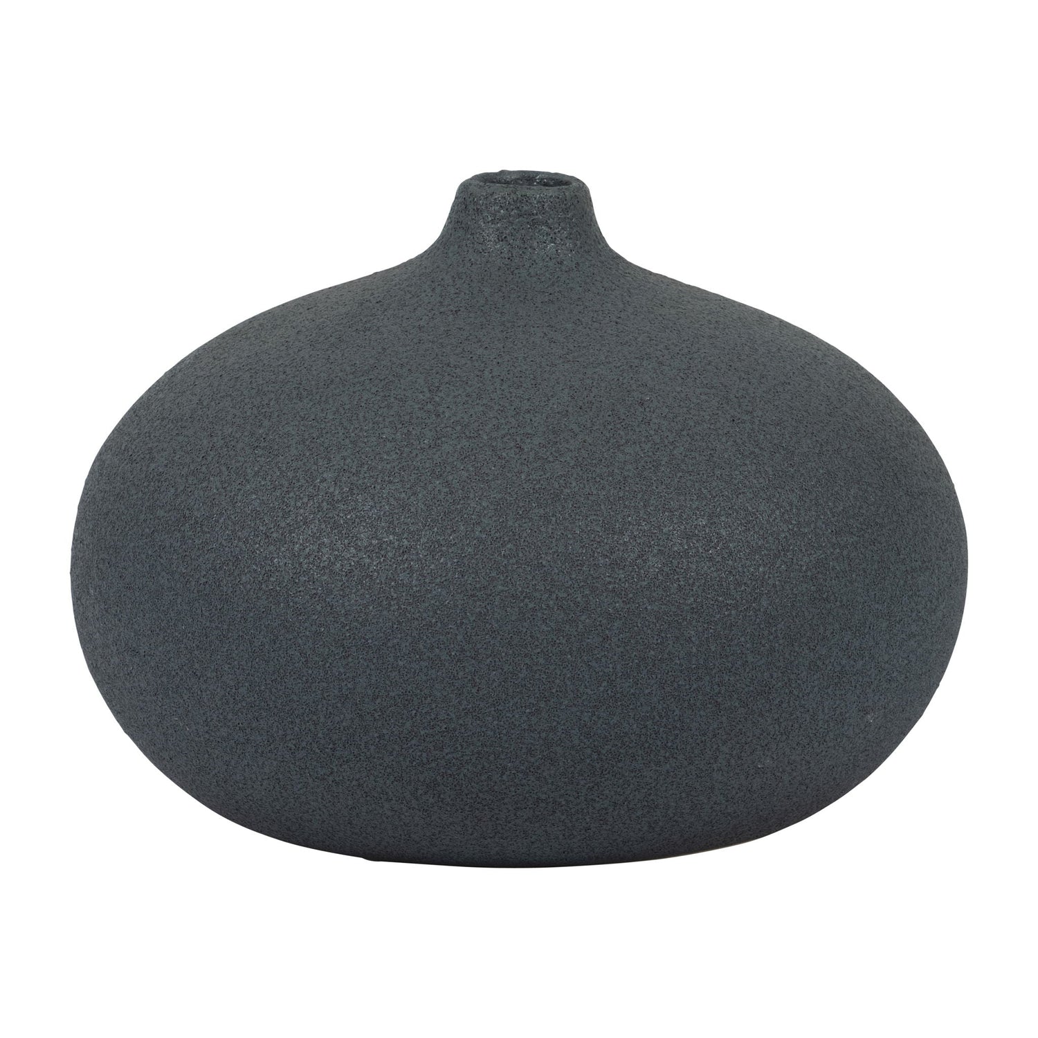 Ceramic 5" Round Volcanic Vase - Denim Navy Blue