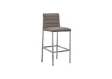 1AE268M Amalfi Metal Back Bar Stool In Taupe Leather (Set of 2)