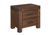 3F4181 Meadow Two Drawer Solid Wood Nightstand In Brick Brown