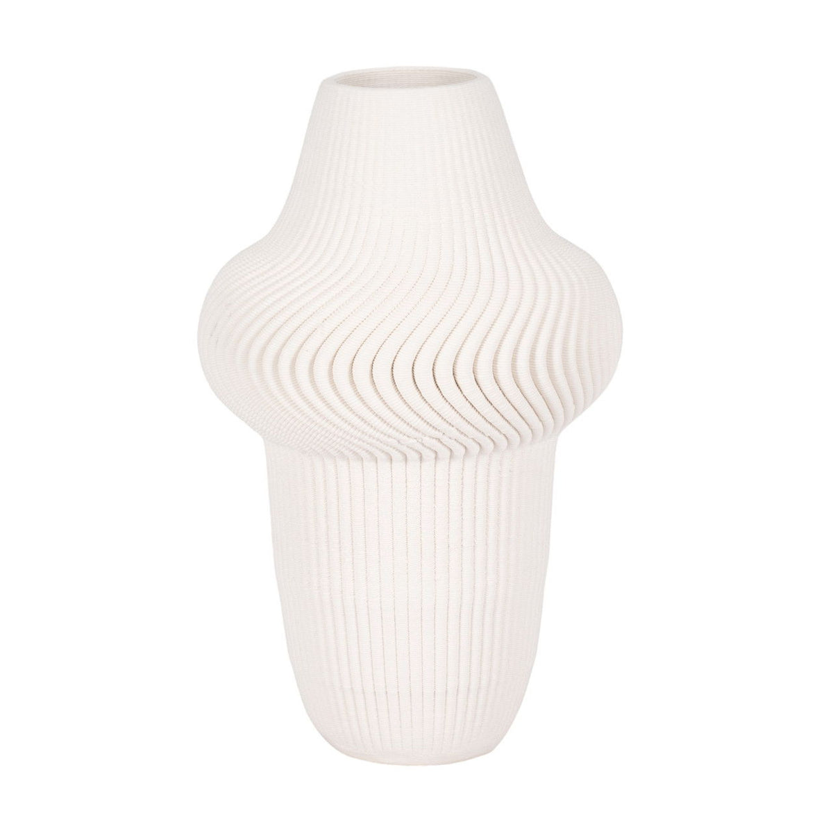 10" Antilles 3D Printed Vase - Ivory / Beige