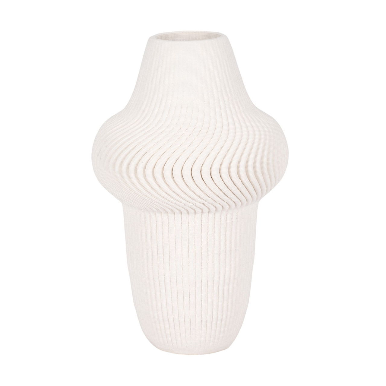 10" Antilles 3D Printed Vase - Ivory / Beige