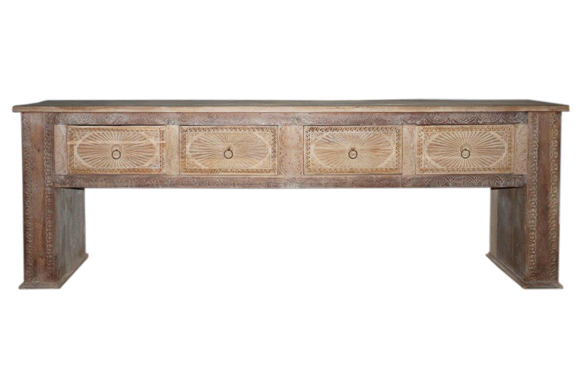 Qena - 4 Drawer Console Table - Butterwood Blend