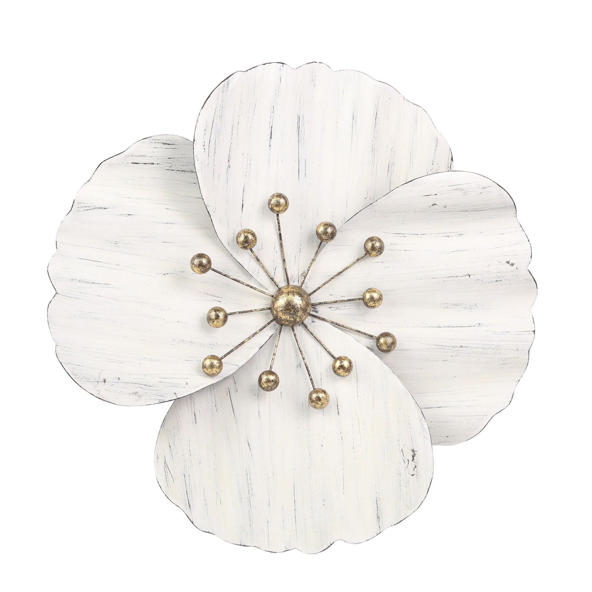 Metal 18" Wall Flower - White