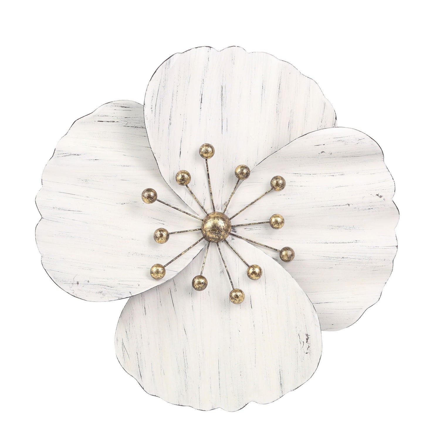 Metal 18" Wall Flower - White