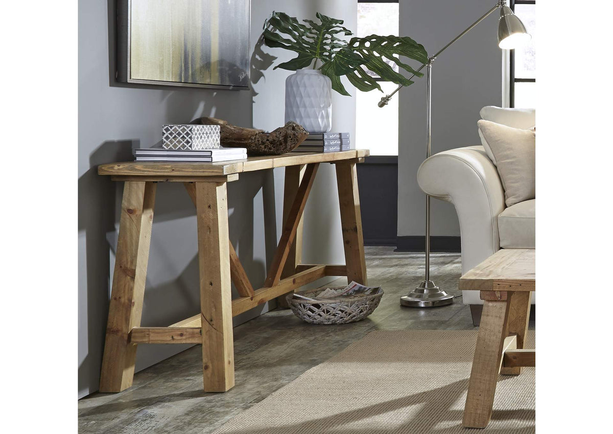 8W6823 Harby Reclaimed Wood Console Table In Rustic Tawny