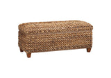 Laughton Hand-Woven Banana Leaf Storage Bench Amber