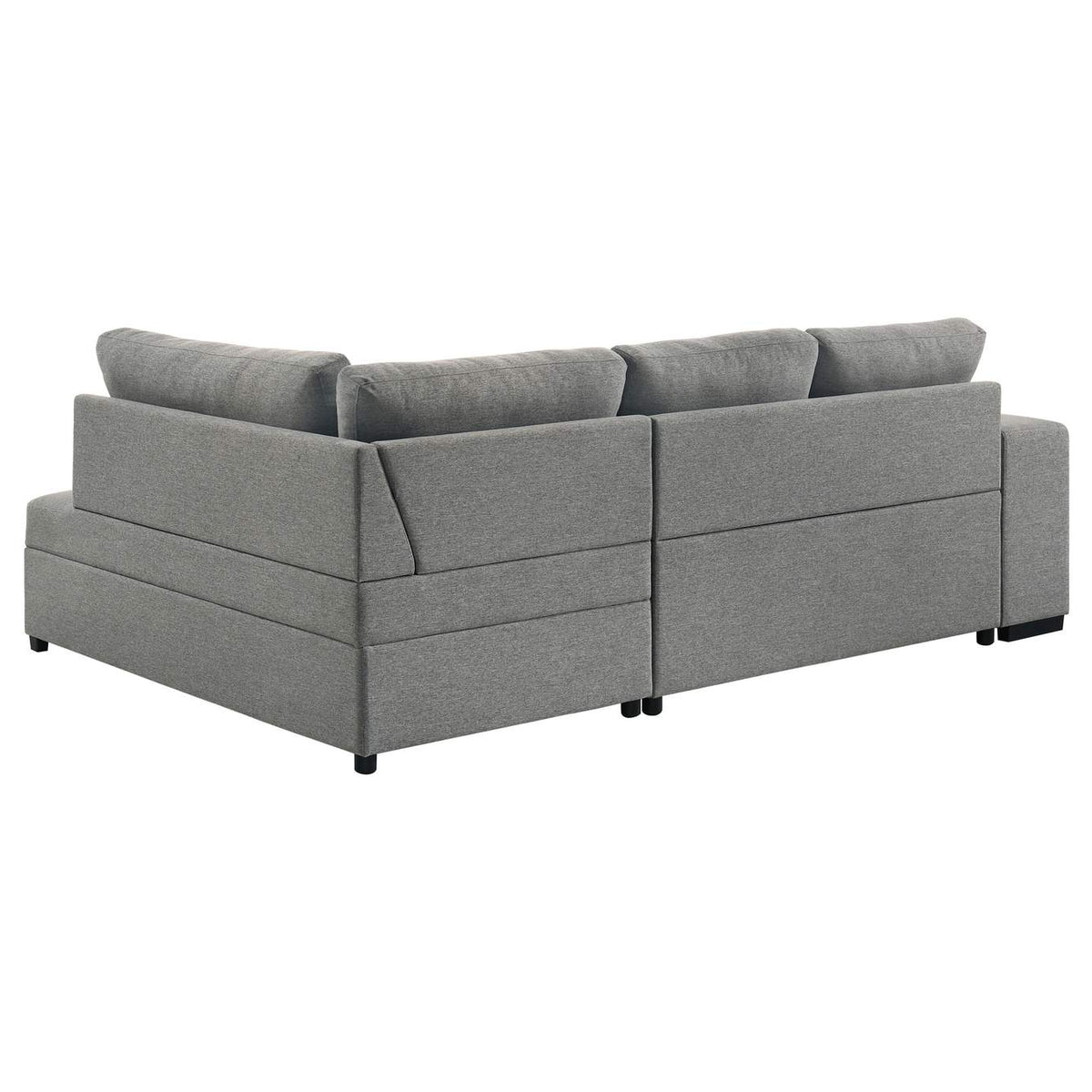 500347 Roanne Fabric Upholstered Sleeper Sectional Sofa Grey