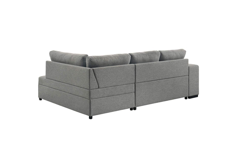 500347 Roanne Fabric Upholstered Sleeper Sectional Sofa Grey