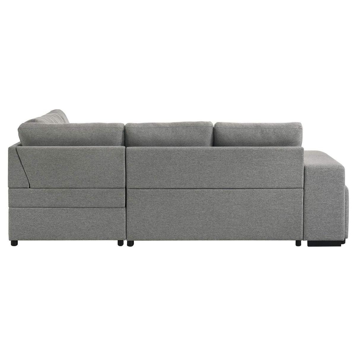 500347 Roanne Fabric Upholstered Sleeper Sectional Sofa Grey