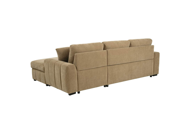 500348 Pastrana Upholstered Sleeper Sectional Sofa RAF Chaise Camel