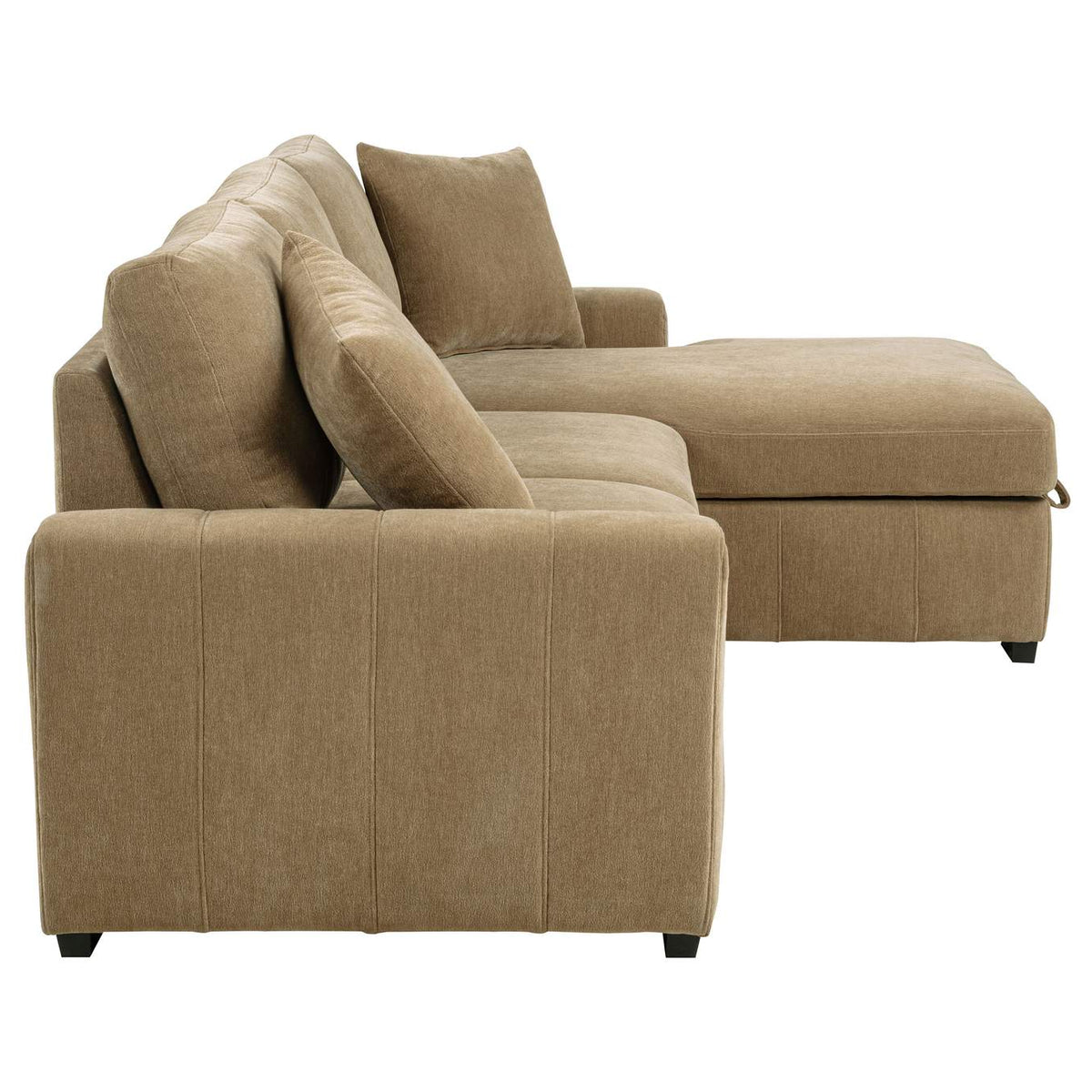 500348 Pastrana Upholstered Sleeper Sectional Sofa RAF Chaise Camel