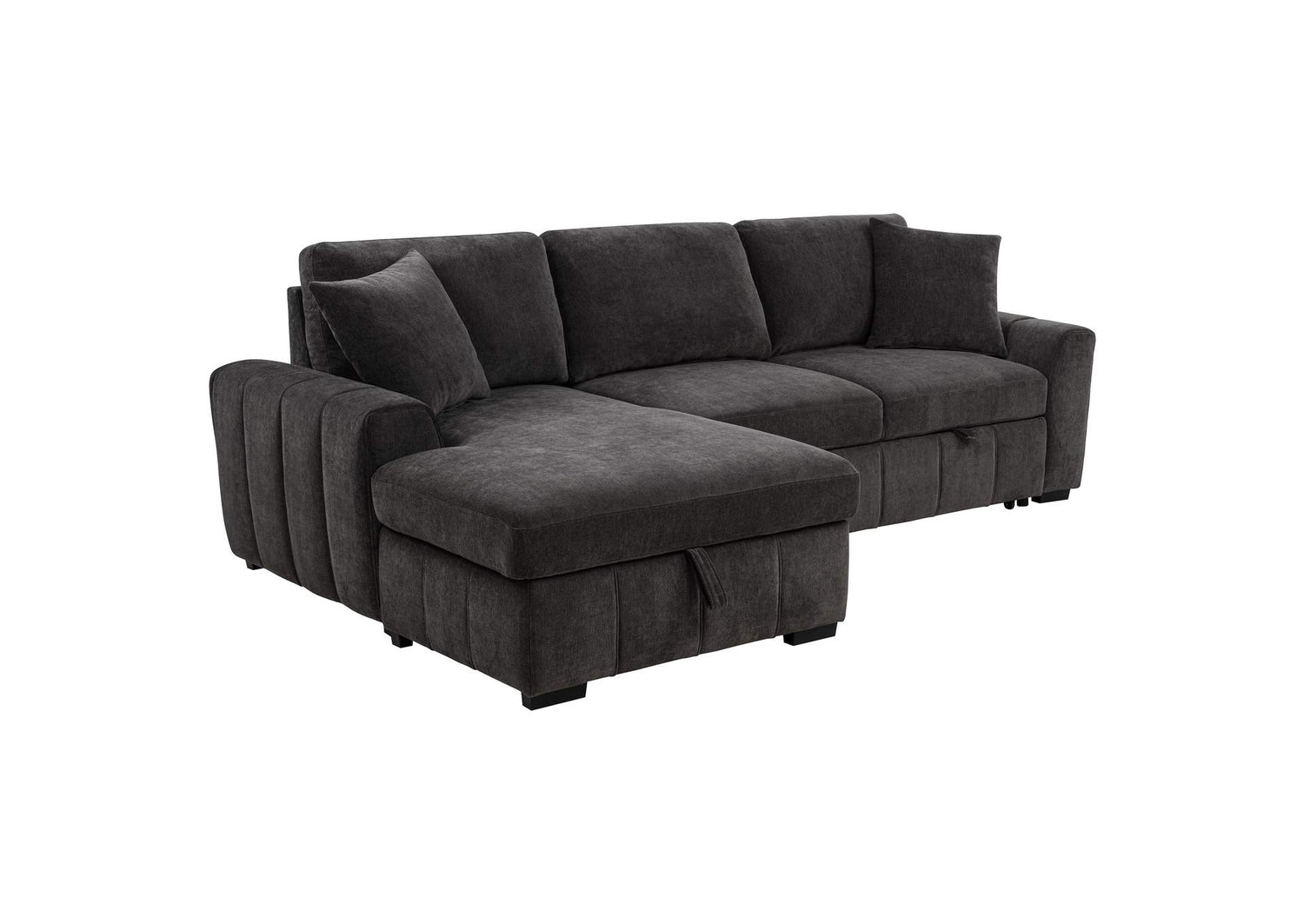 500349 Pastrana Upholstered Sleeper Sectional Sofa LAF Chaise Grey