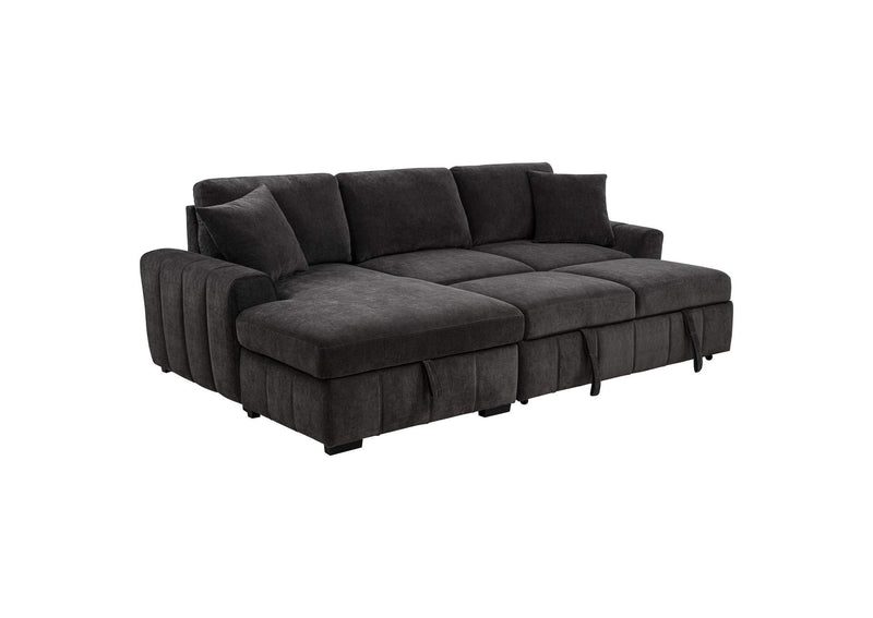 500349 Pastrana Upholstered Sleeper Sectional Sofa LAF Chaise Grey