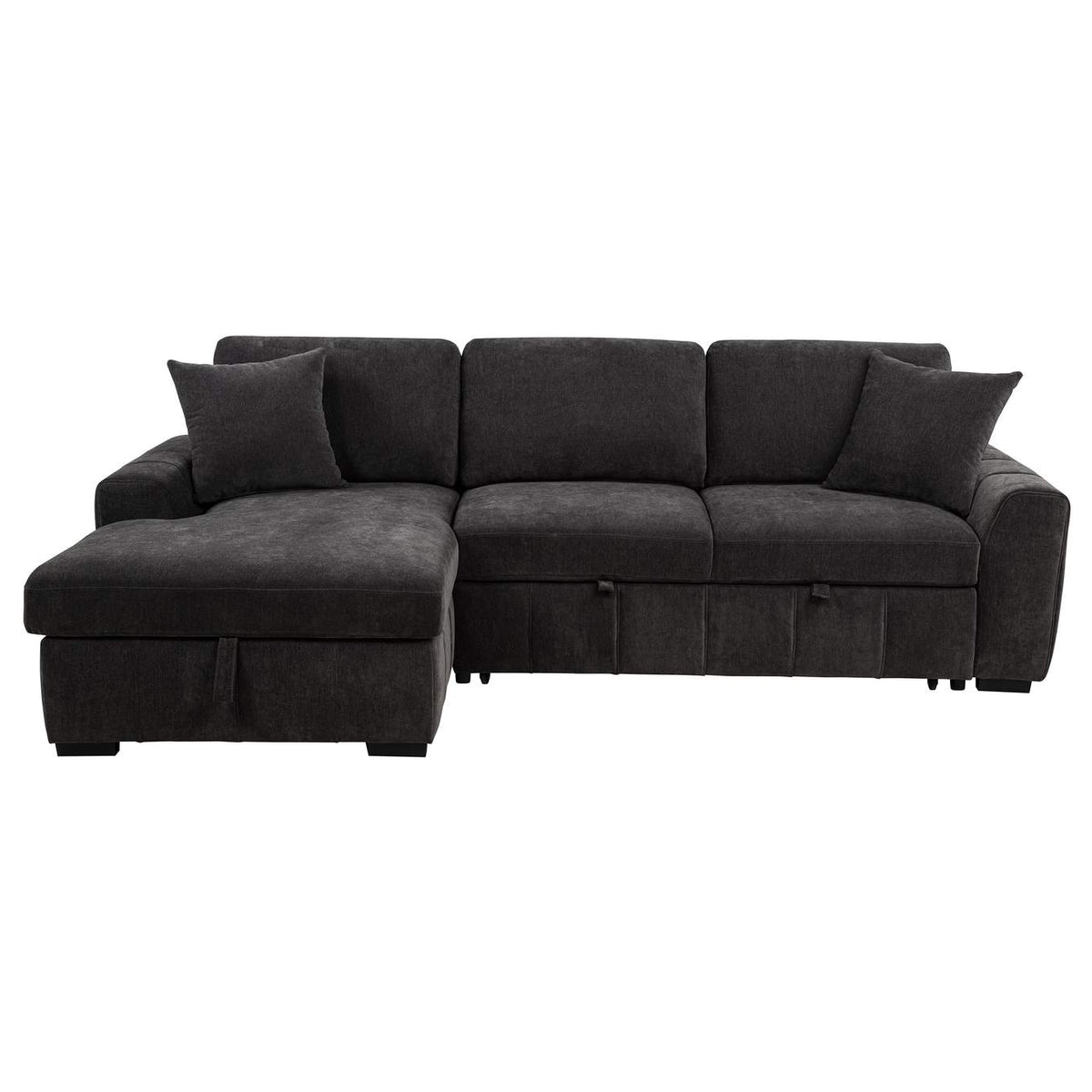 500349 Pastrana Upholstered Sleeper Sectional Sofa LAF Chaise Grey