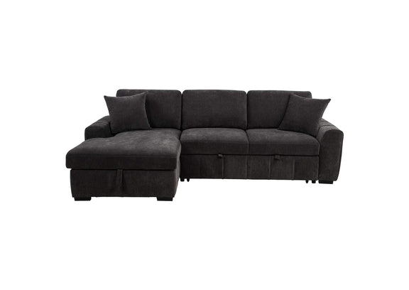 500349 Pastrana Upholstered Sleeper Sectional Sofa LAF Chaise Grey