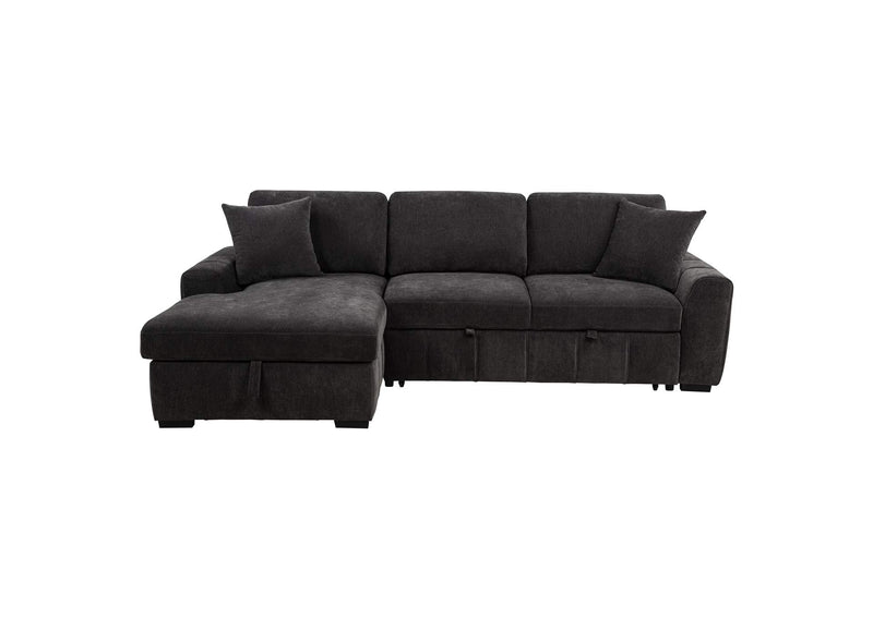 500349 Pastrana Upholstered Sleeper Sectional Sofa LAF Chaise Grey