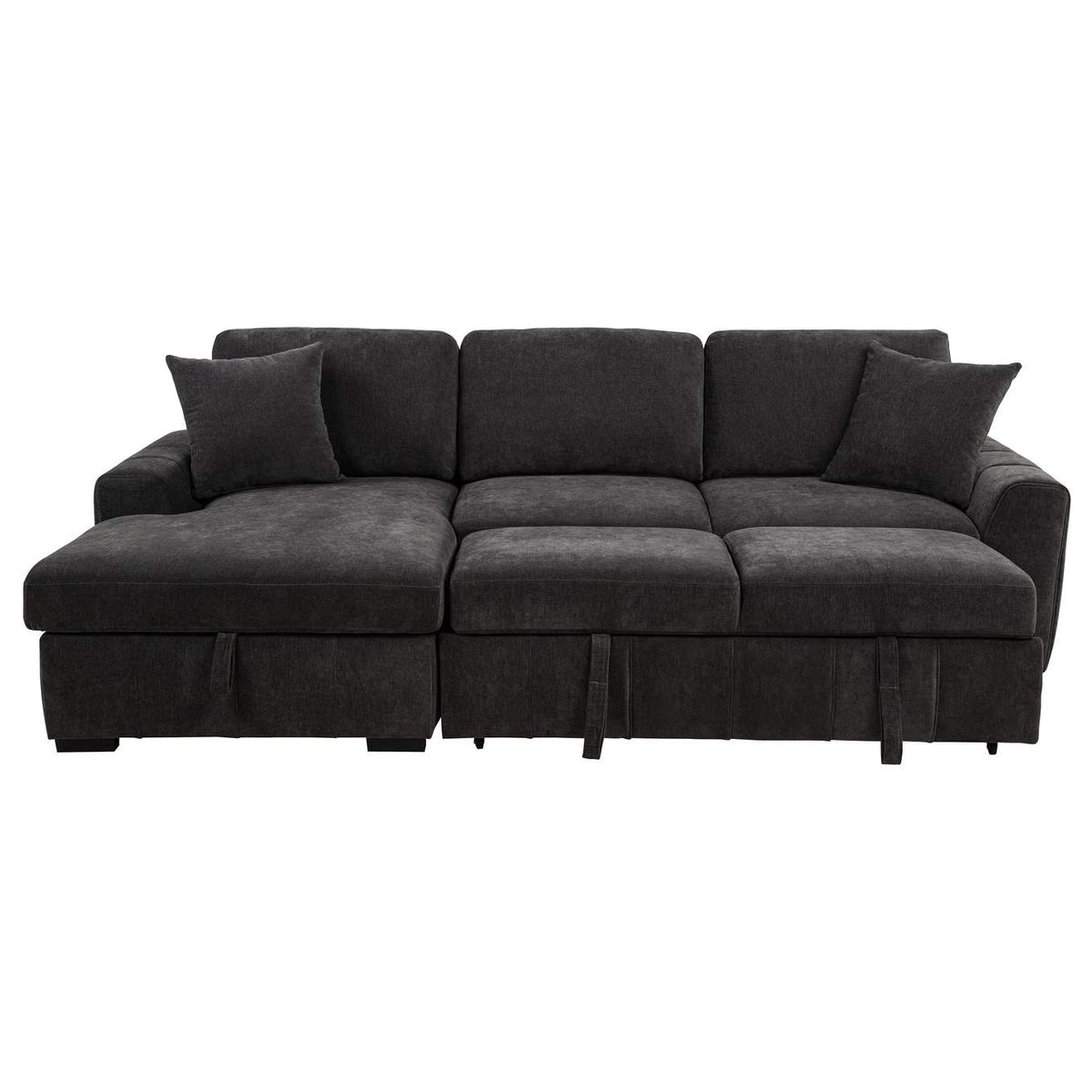 500349 Pastrana Upholstered Sleeper Sectional Sofa LAF Chaise Grey
