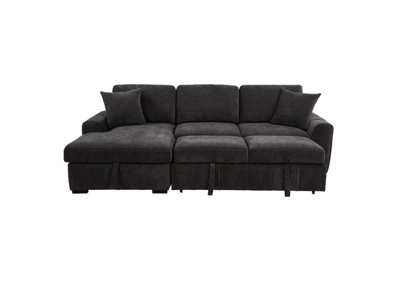500349 Pastrana Upholstered Sleeper Sectional Sofa LAF Chaise Grey