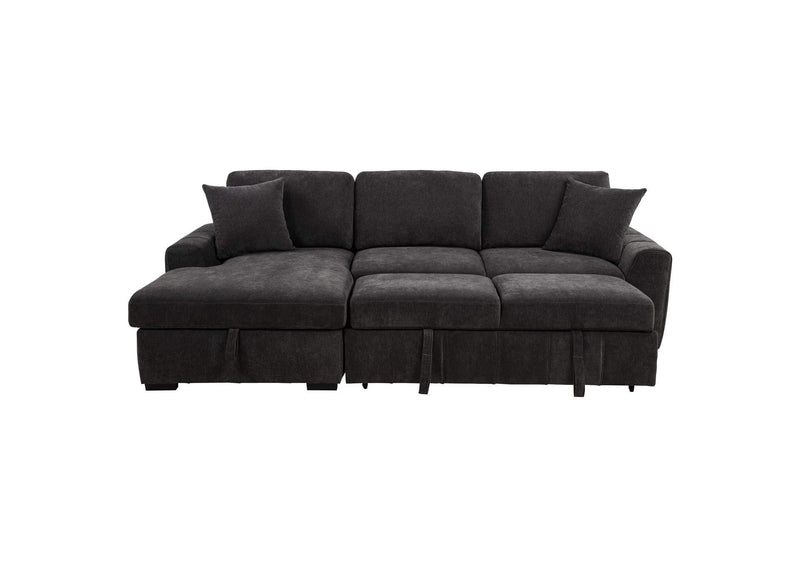 500349 Pastrana Upholstered Sleeper Sectional Sofa LAF Chaise Grey