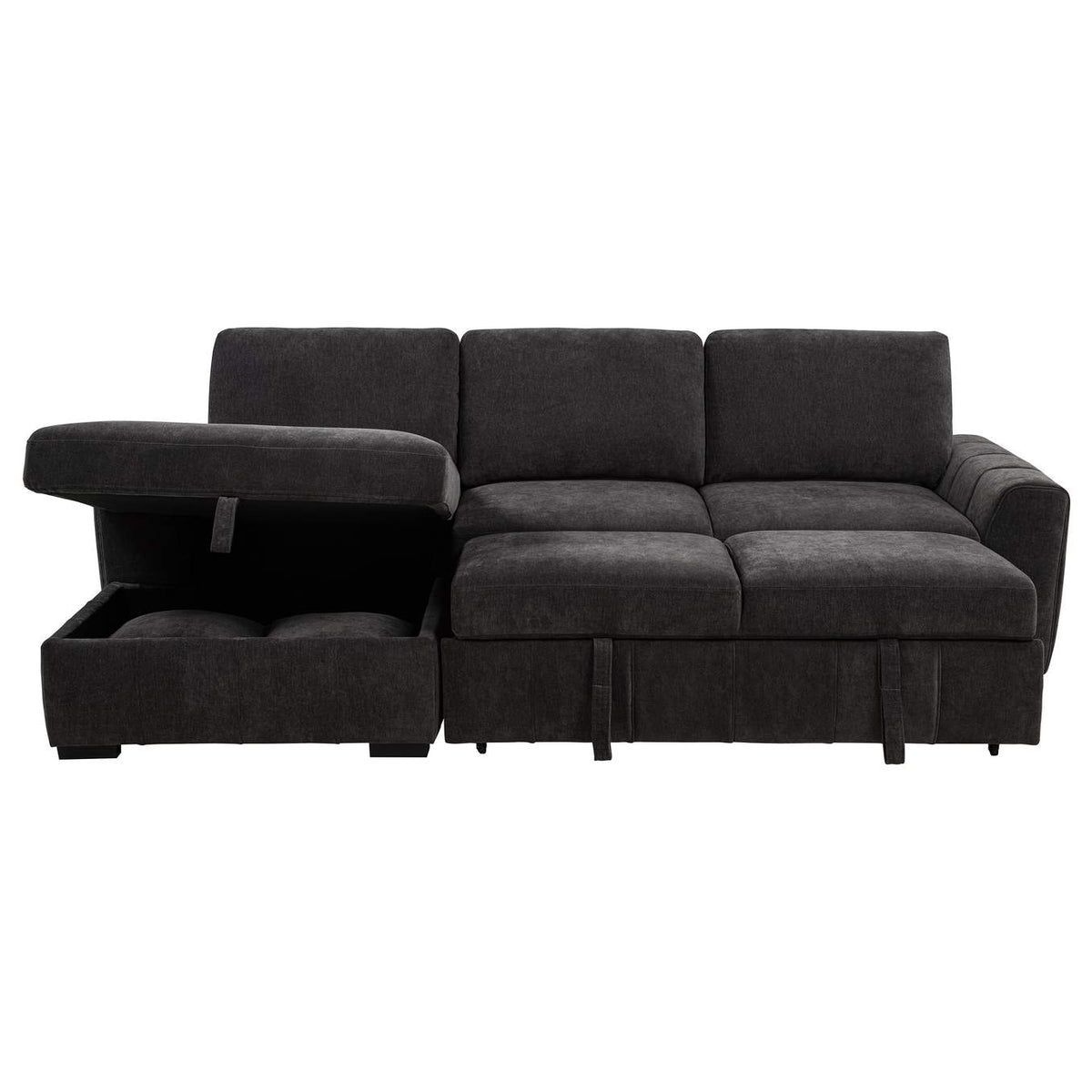 500349 Pastrana Upholstered Sleeper Sectional Sofa LAF Chaise Grey