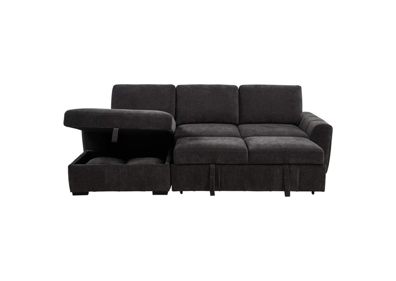 500349 Pastrana Upholstered Sleeper Sectional Sofa LAF Chaise Grey