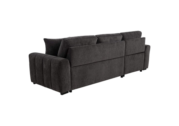 500349 Pastrana Upholstered Sleeper Sectional Sofa LAF Chaise Grey