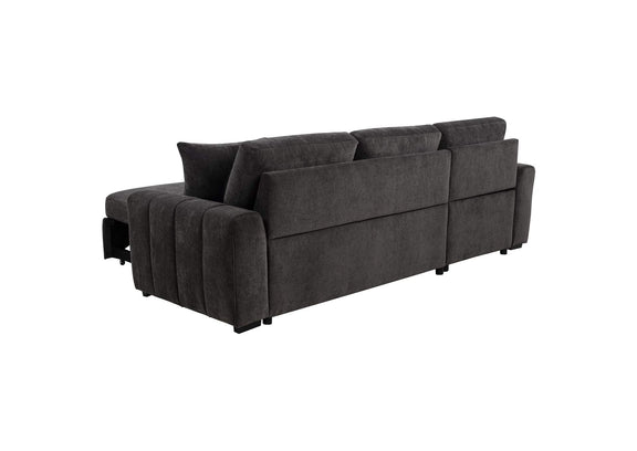 500349 Pastrana Upholstered Sleeper Sectional Sofa LAF Chaise Grey