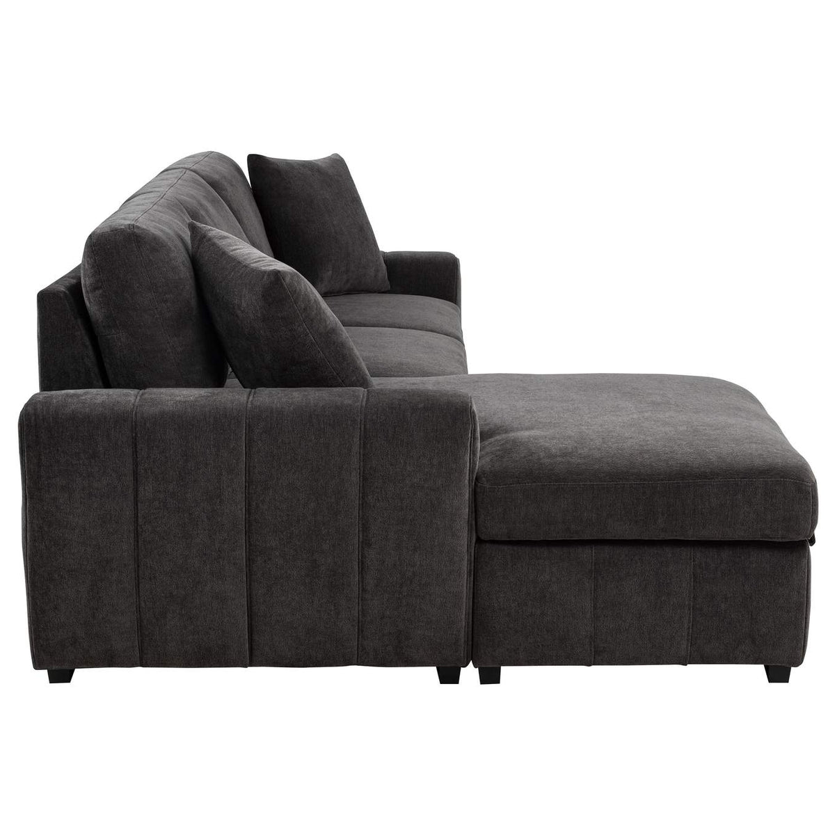 500349 Pastrana Upholstered Sleeper Sectional Sofa LAF Chaise Grey