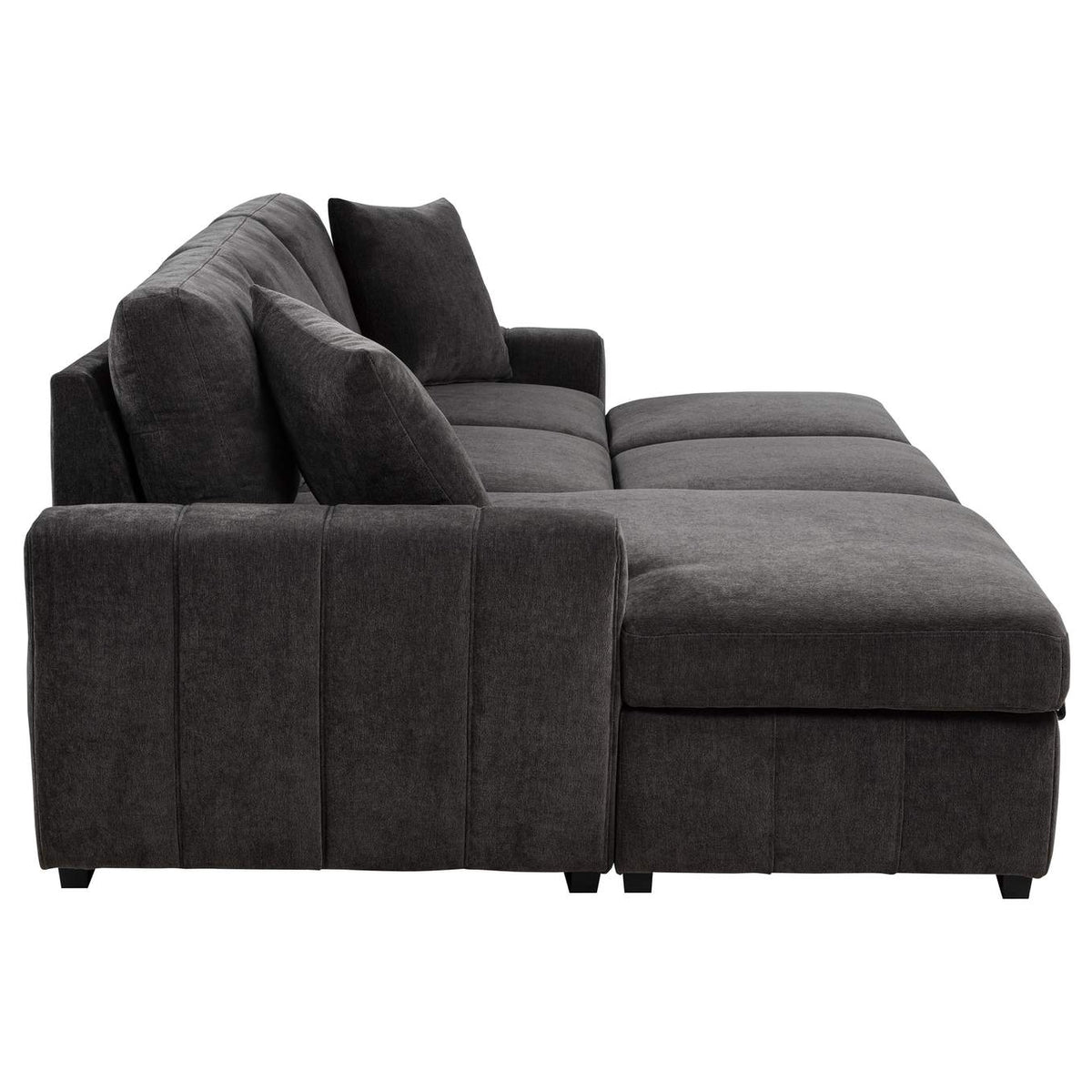 500349 Pastrana Upholstered Sleeper Sectional Sofa LAF Chaise Grey