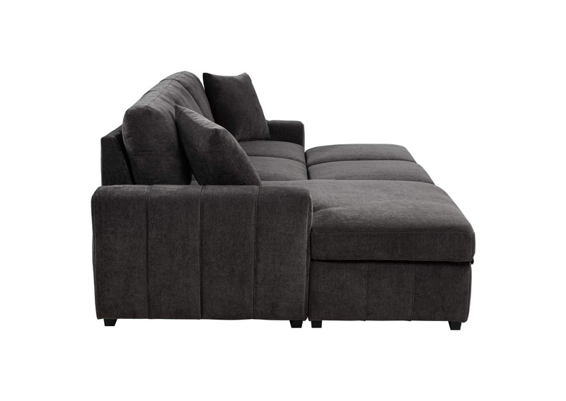 500349 Pastrana Upholstered Sleeper Sectional Sofa LAF Chaise Grey