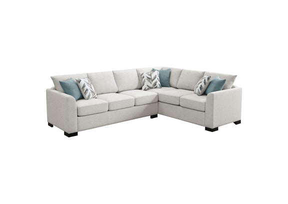 500818 Ashford Chenille Upholstered Sleeper Sectional Sofa Greige