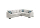 500818 Ashford Chenille Upholstered Sleeper Sectional Sofa Greige