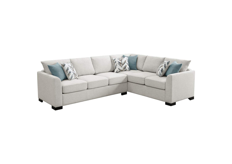 500818 Ashford Chenille Upholstered Sleeper Sectional Sofa Greige
