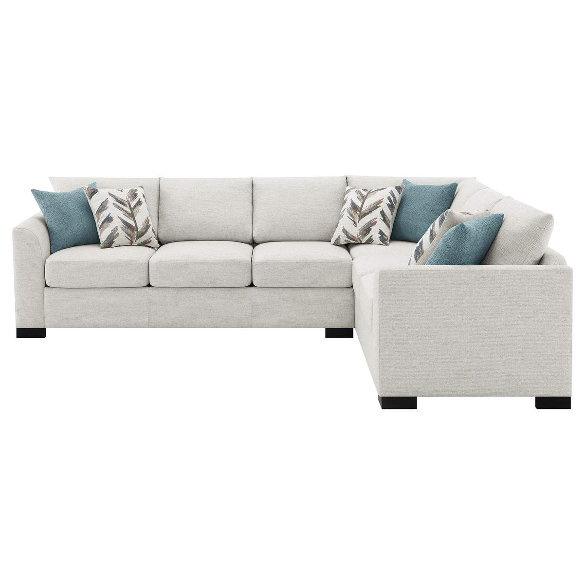500818 Ashford Chenille Upholstered Sleeper Sectional Sofa Greige