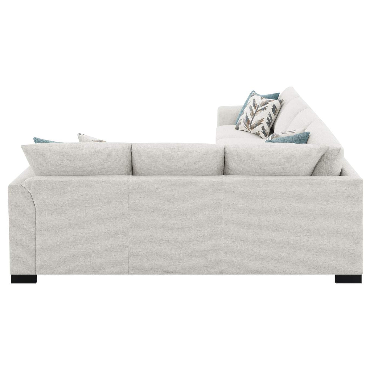 500818 Ashford Chenille Upholstered Sleeper Sectional Sofa Greige