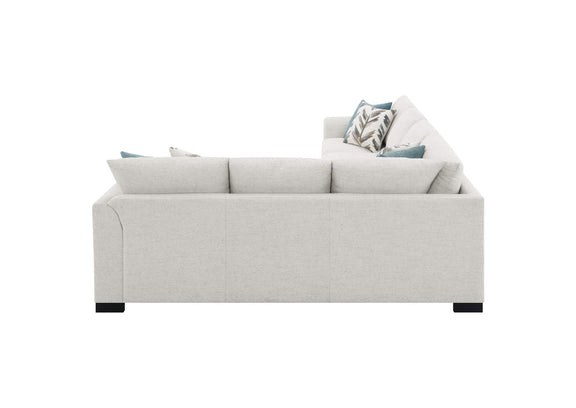 500818 Ashford Chenille Upholstered Sleeper Sectional Sofa Greige
