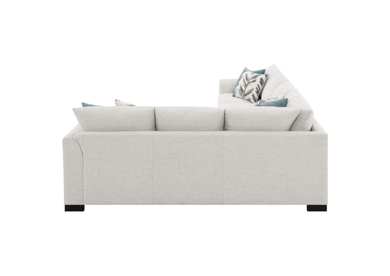 500818 Ashford Chenille Upholstered Sleeper Sectional Sofa Greige
